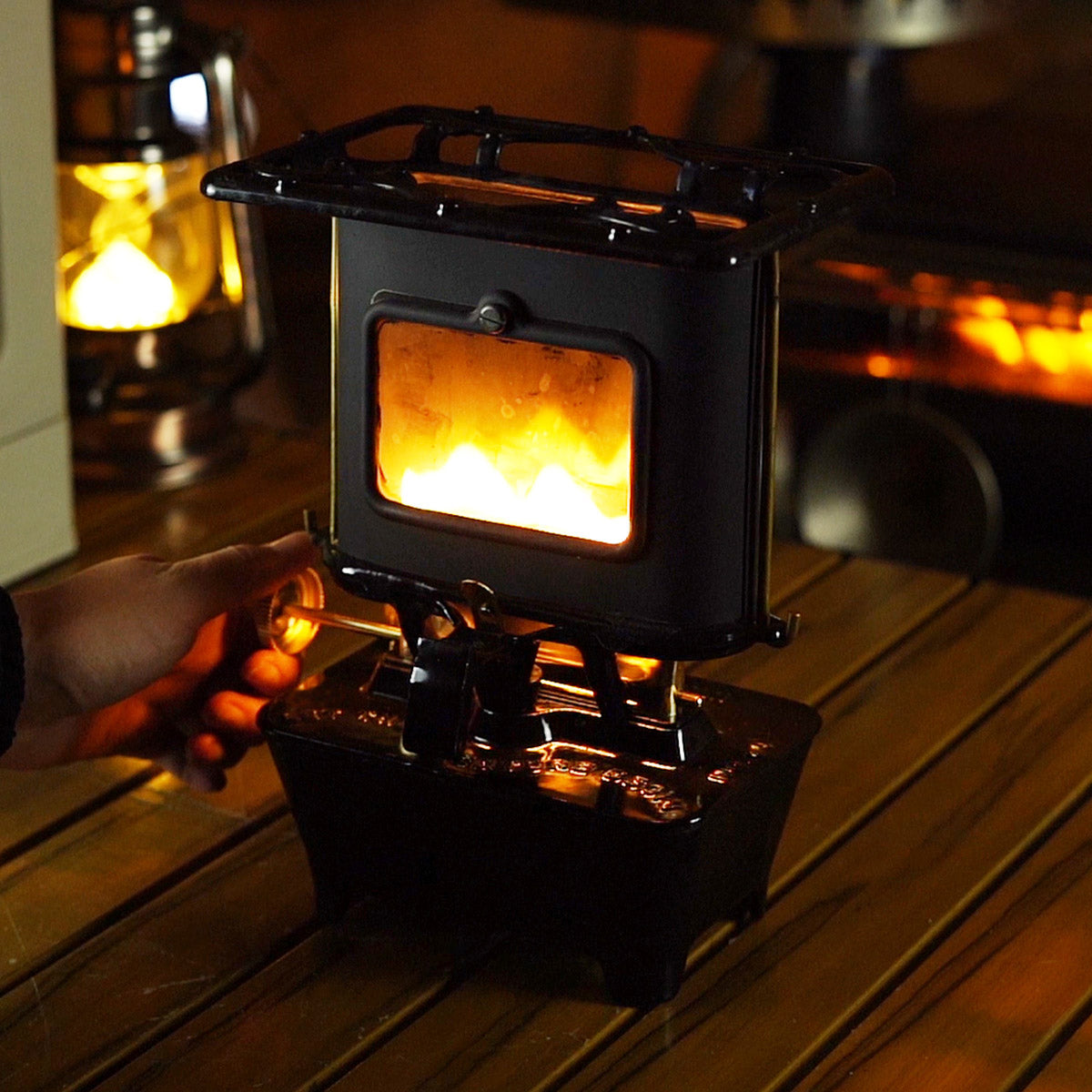 Portable Cast Iron Camping Cooker Stove – Outdoor Cooking Stove with Mica Viewing Windows