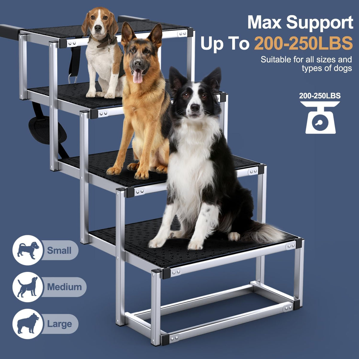 # Extra-Wide Foldable Dog Ramp & Stairs for Cars, SUVs & Trucks