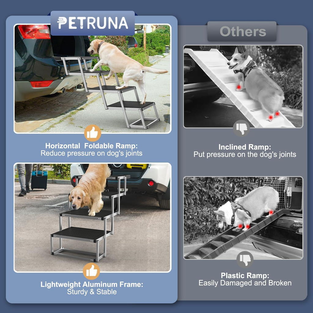 # Extra-Wide Foldable Dog Ramp & Stairs for Cars, SUVs & Trucks