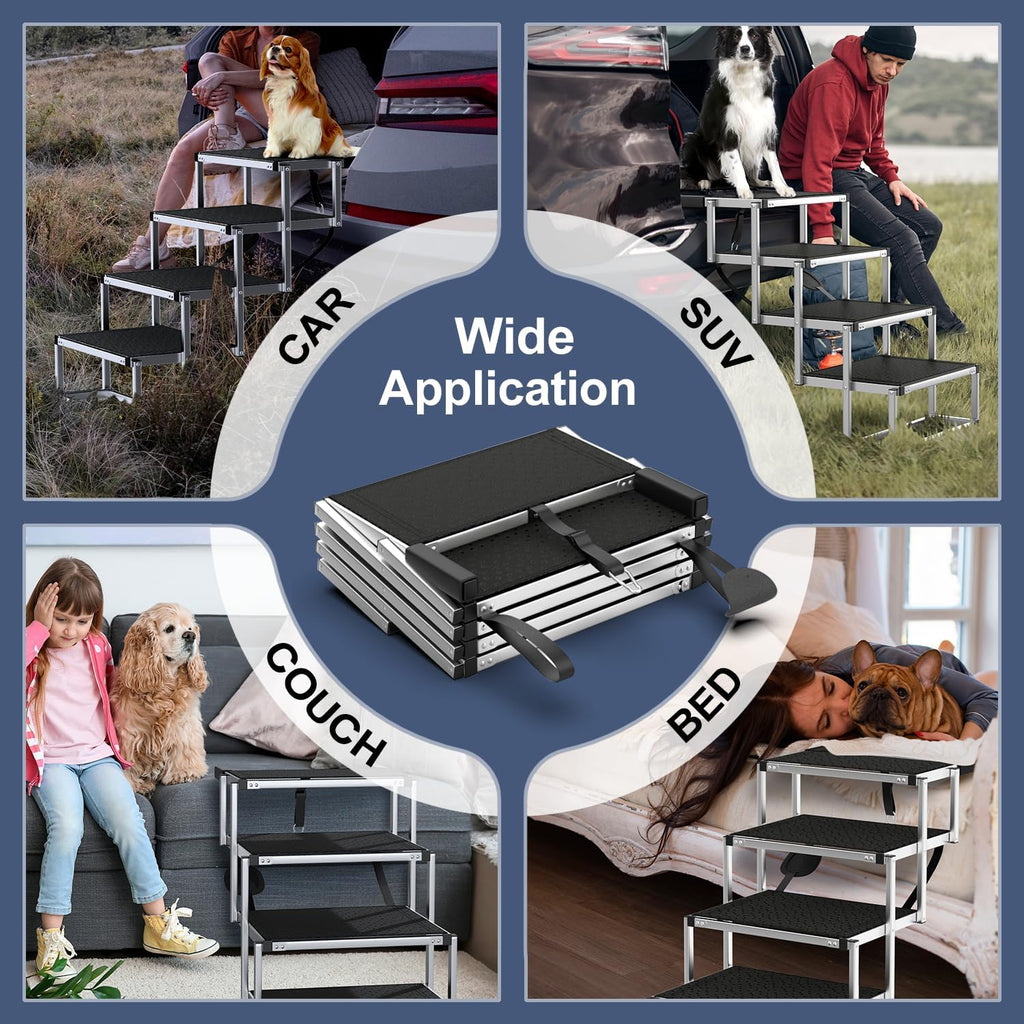 # Extra-Wide Foldable Dog Ramp & Stairs for Cars, SUVs & Trucks